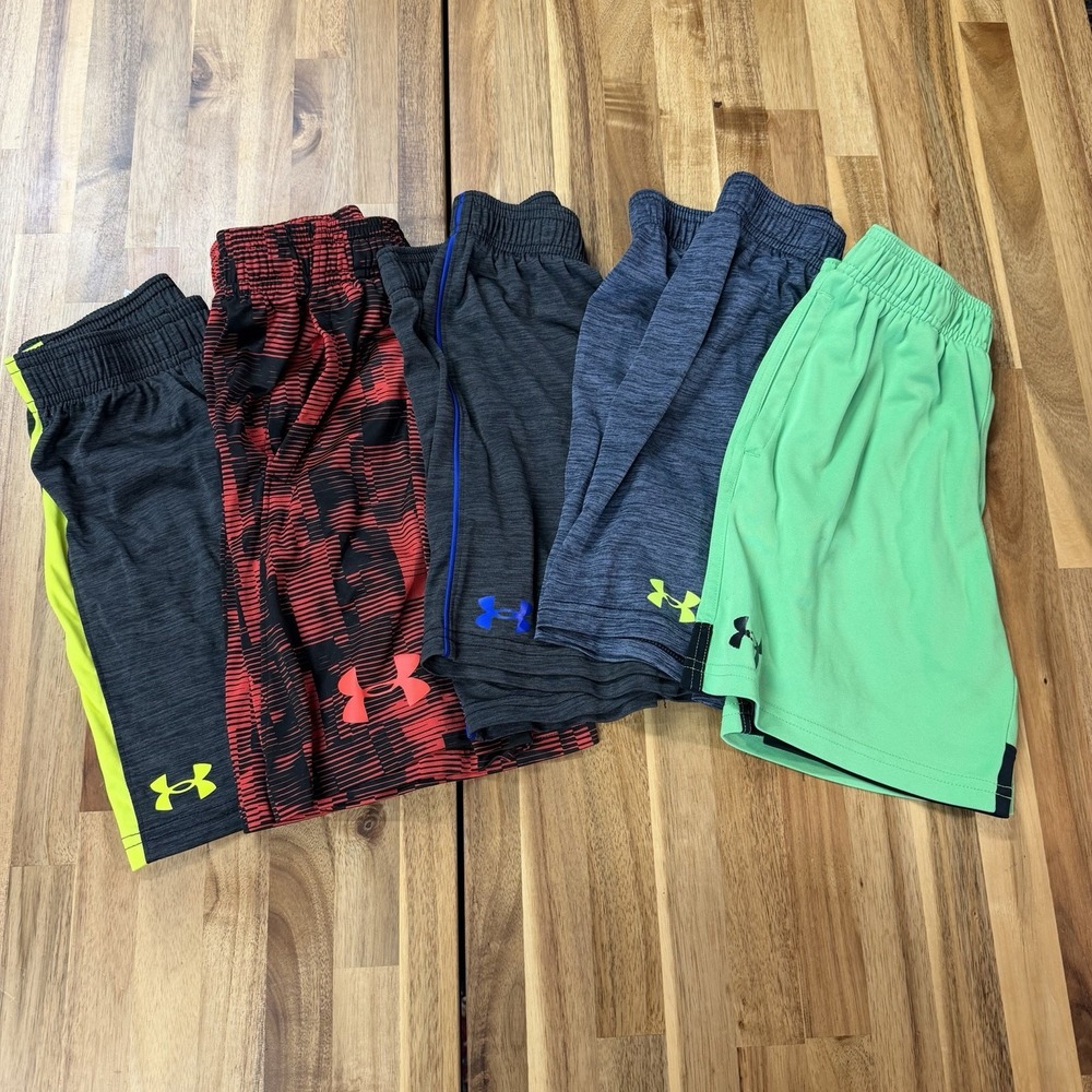Boys Size 7 Under Armour Athletic Shorts Bundle Lot